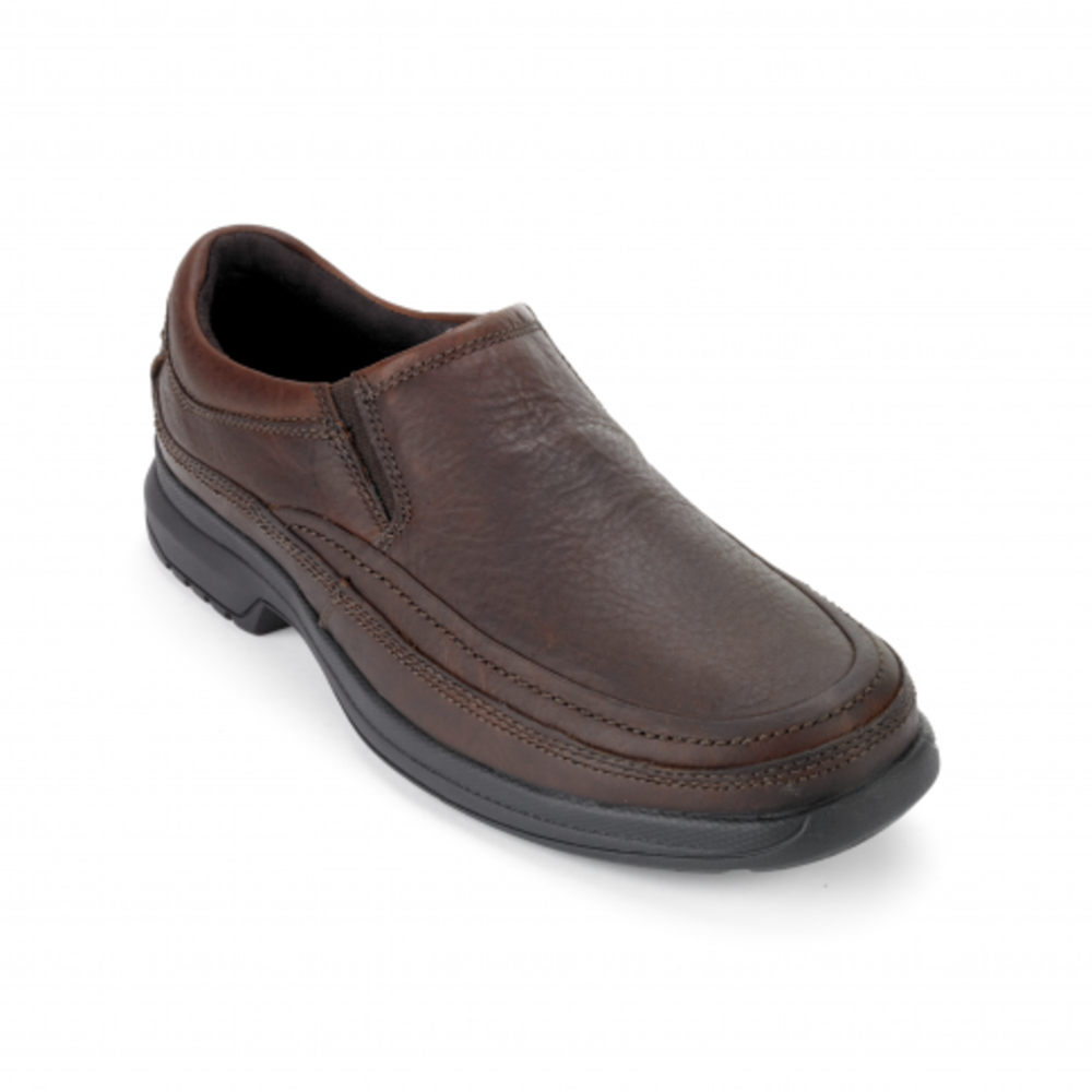 Rockport Mens Slip-On Dark Brown - Barrows Loft Moc - UK 469-GIWZAH